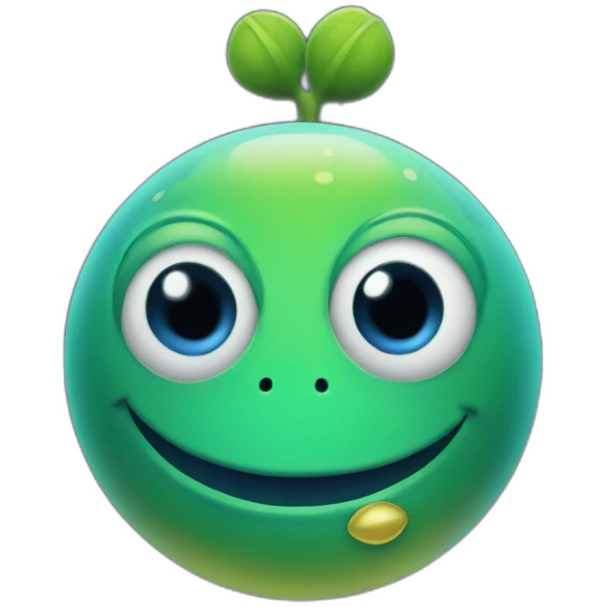 planet Venus with a cartoon smirking frog face emoji
