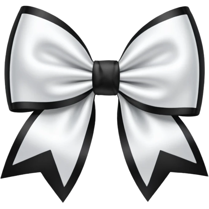 white satin Bow + black bow emoji