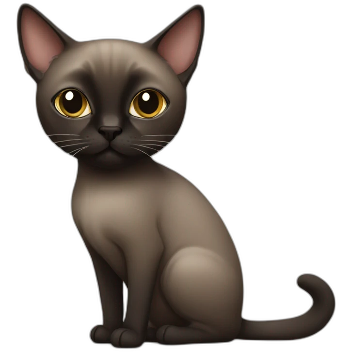 dark Siamese cat with a ball-shaped head emoji