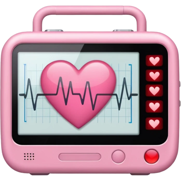 Heart monitor in pink emoji