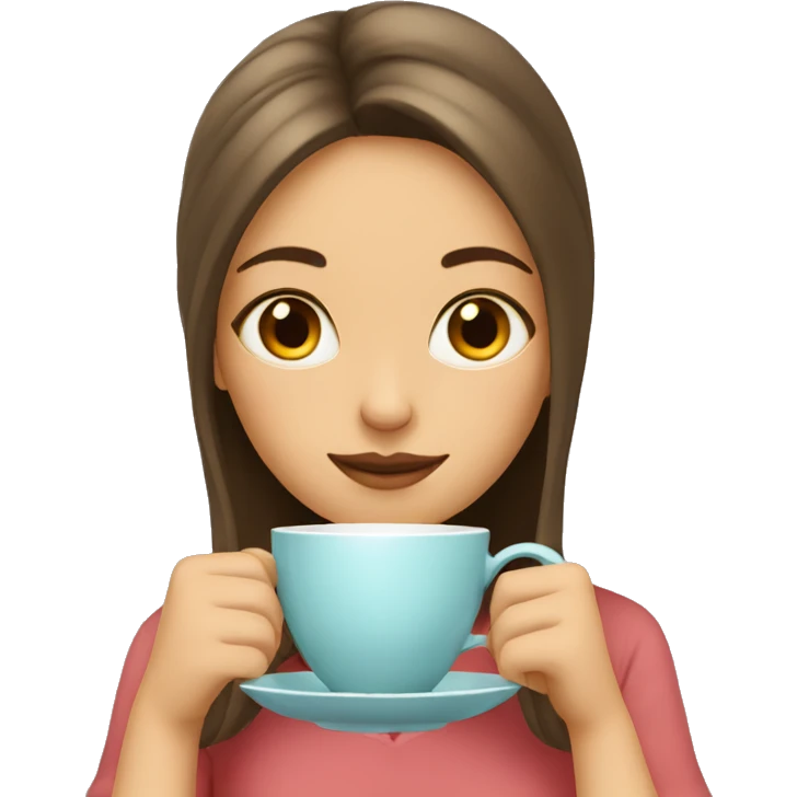 Girl sipping tea emoji