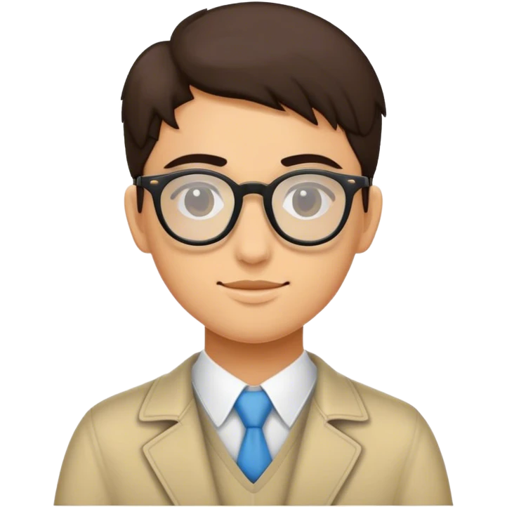 Haz un joven estudiante con gafas  emoji