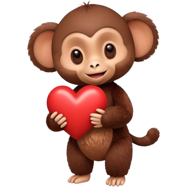 Cheburashka holding a heart in its hands emoji