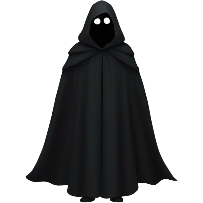 illuminati shadow figure in black cloak emoji