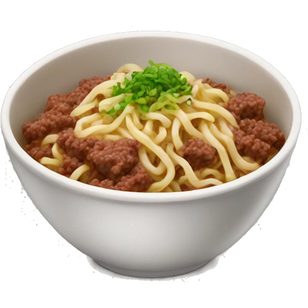ground beef noodles in a bowl emoji