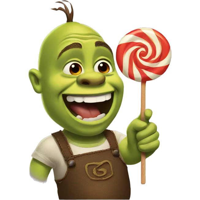 Shrek eating a lollipop  emoji
