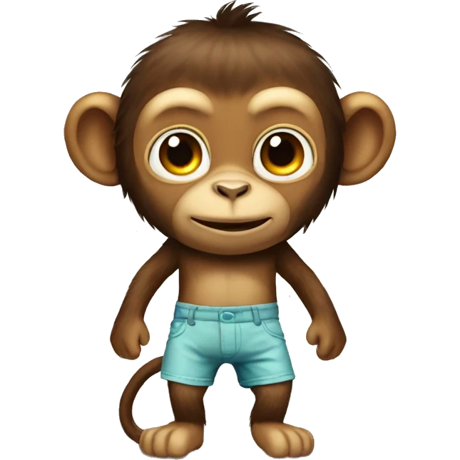 Monkey in monkey shorts emoji