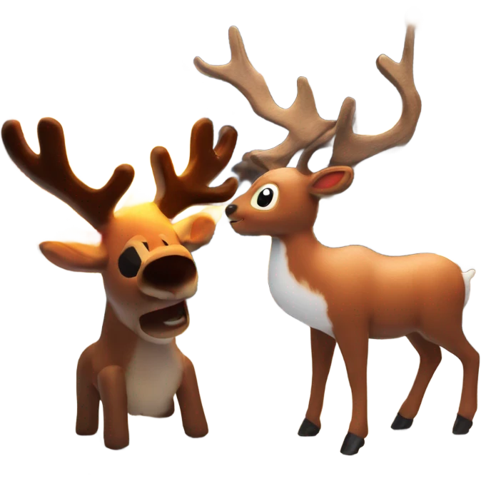 reindeer next to house made of fire  emoji