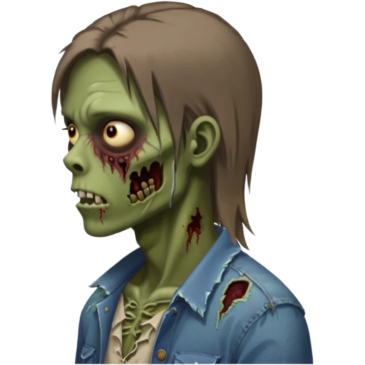 Zumbi moreno com cabelo liso foto de perfil emoji