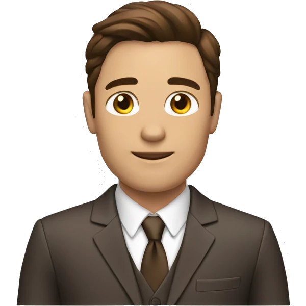 3 peice suit man brown hair emoji