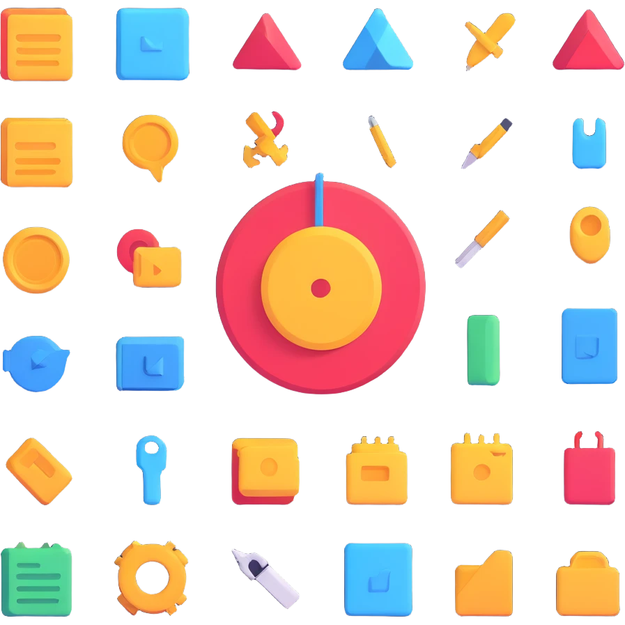 icon of a design system, icon style, flat colors, simple, minimalistic emoji