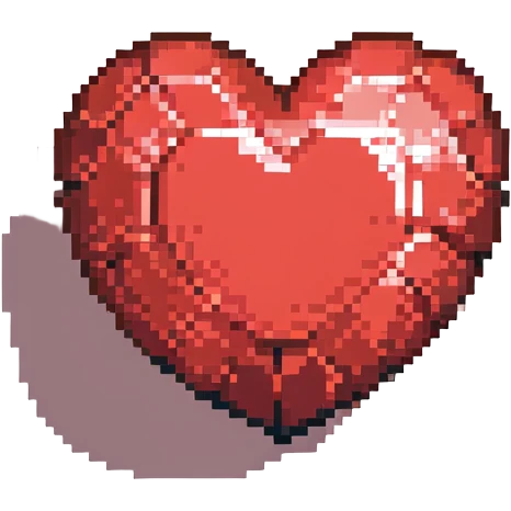 heart pixel art with a small highlight in the corner emoji