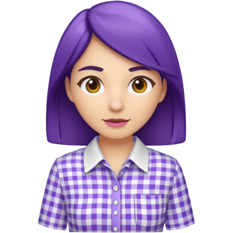 purple white gingham shirted woman emoji