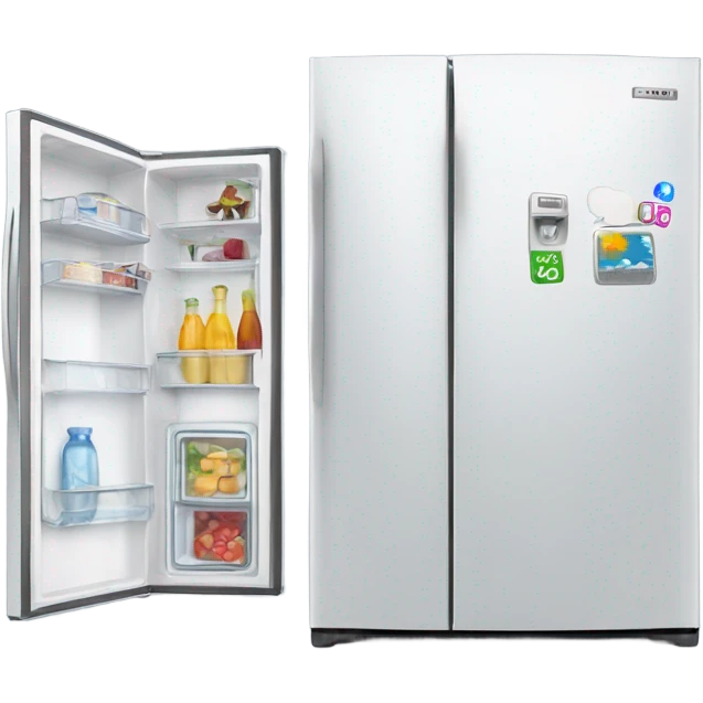 Double door fridge with tv emoji