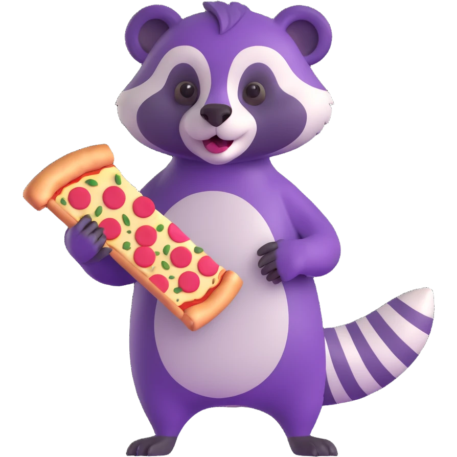 Purple Badger with pizza  emoji