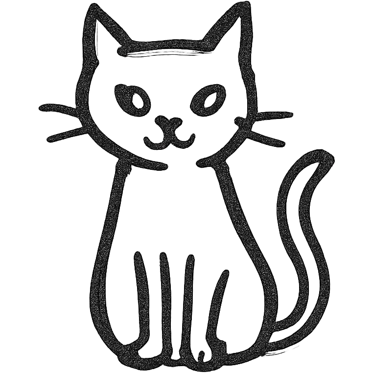 black cat, minimalist style, transparent background emoji