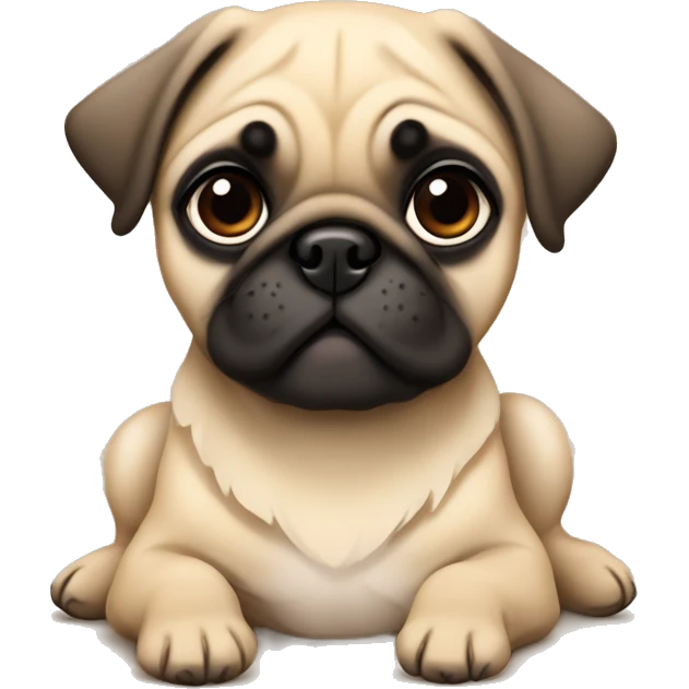 Fawn pug puppy laying emoji