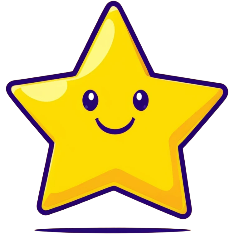 3D golden star with extra glitter and sparkle, smiling face, cartoon icon style, Pixar-inspired lighting, pastel yellow background emoji