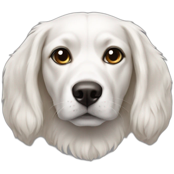 Perrito blanco orejas puntiagudas emoji