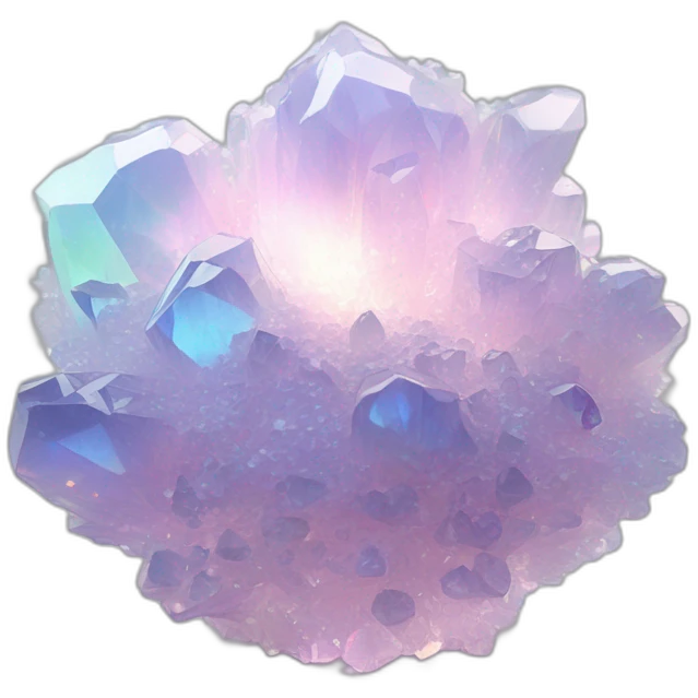 Sparkly glossy Pastel whitish iridescent glass nebula glass crystal cluster emoji