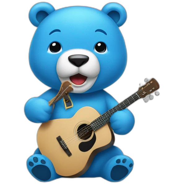 ours à chemise bleue qui chante emoji