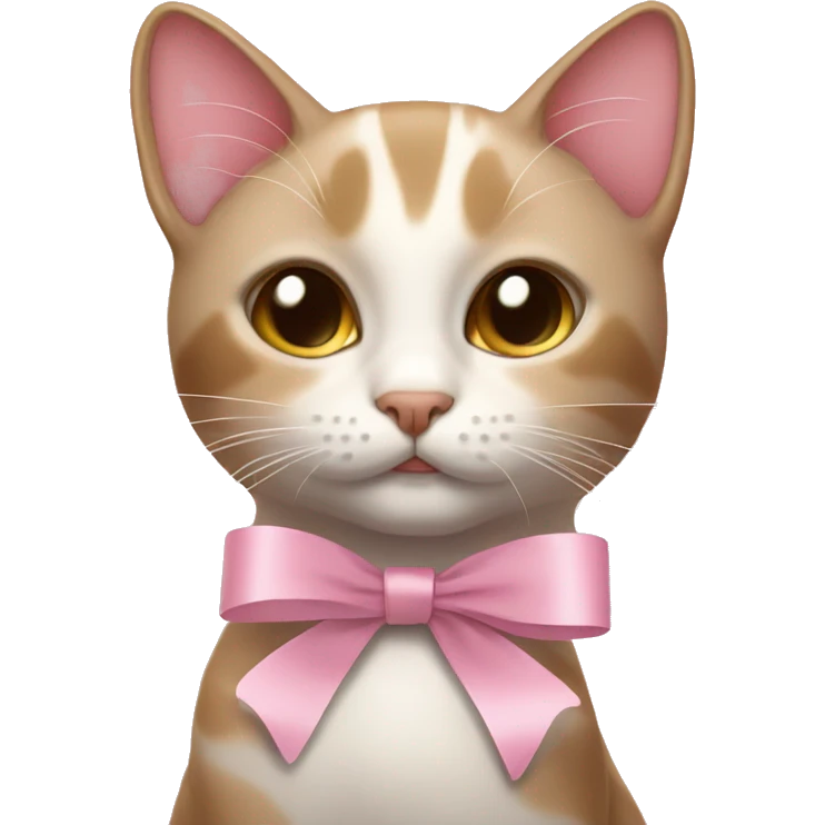 cat with light pink ribbon emoji