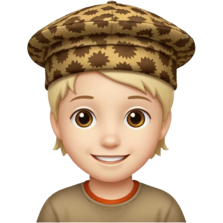 print hat with kid emoji