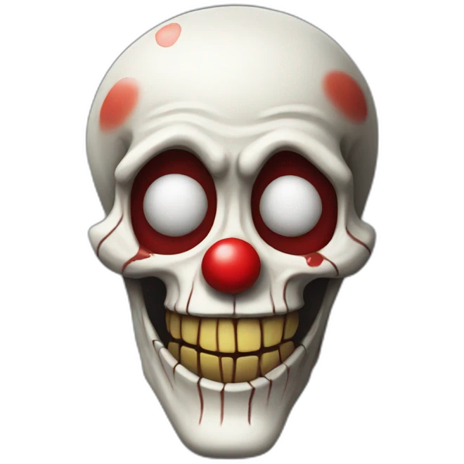 skeleton with clown makeup and red nose emoji