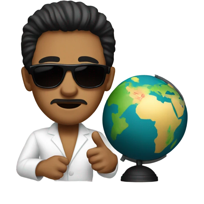 Tony Montana sunglasses the globe in his hand emoji