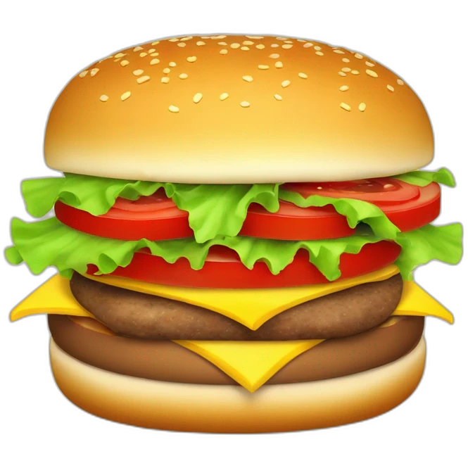 Hamburguesa de dos carnes con lechuga tomate  emoji
