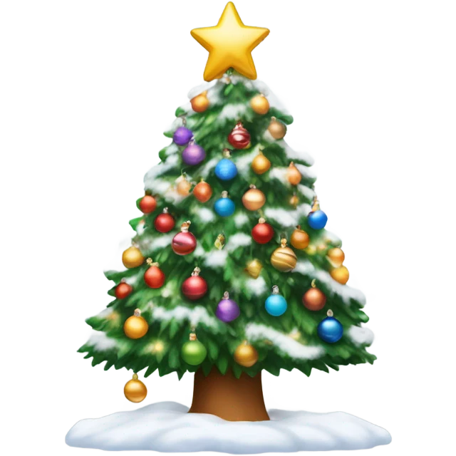 Christmas tree with snow emoji