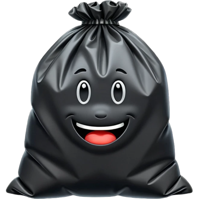 Black trash bag emoji for Instagram comments emoji
