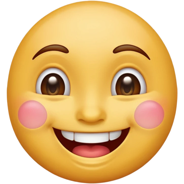 really really happy emoji, big smile, blushing cheeks, classic emoji style emoji