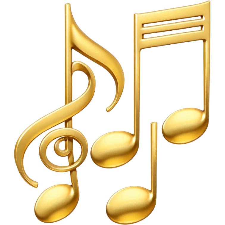 drei musiknoten in goldfarben emoji