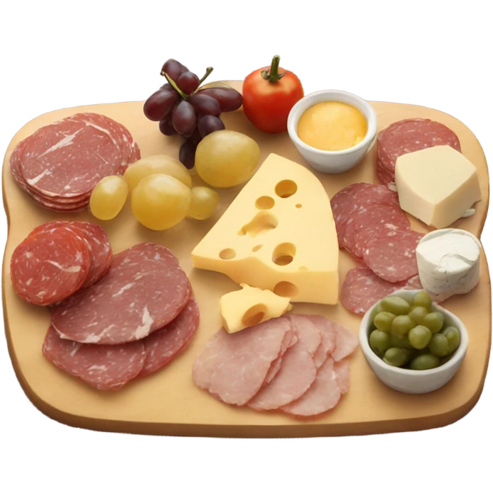 charcuterie board with cheese  emoji