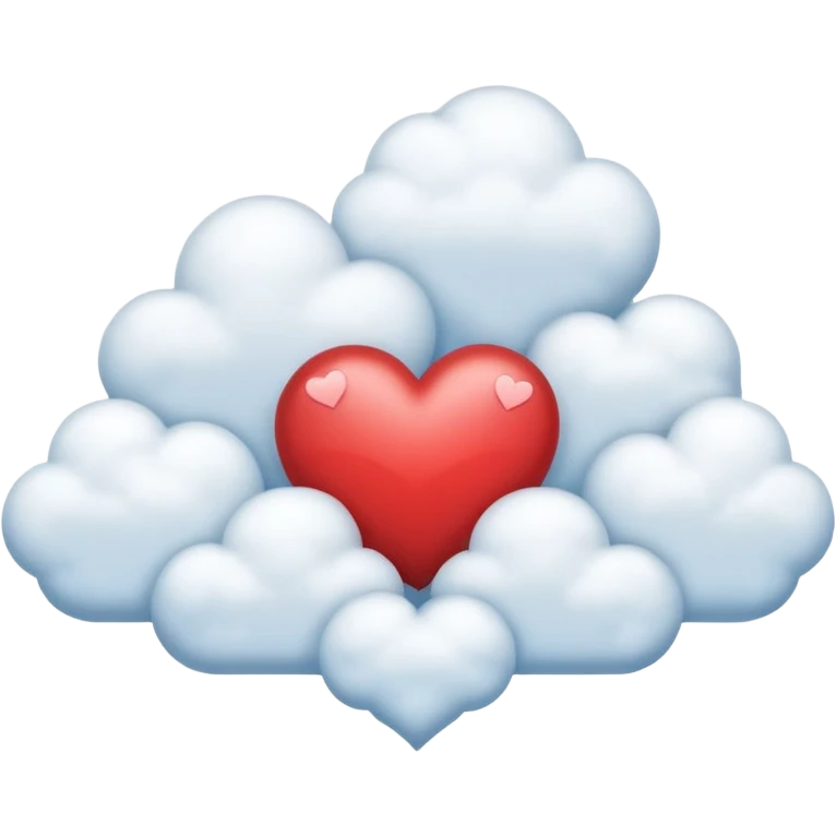heart shaped clouds emoji