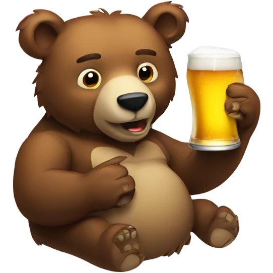 Bear drinking beer emoji