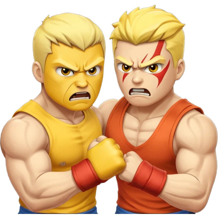 fight, 2 yellow skined people emoji