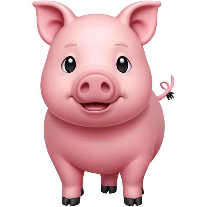 cinematic-[pig]-realistic-full-body-standing-emoji,-tail-flicking-lazily,-head-tilted-dramatically,-sleek-[pink]-skin,-simplified-yet-realistic-focused-features,-highly-detailed,-glowing-with-an-almost-sarcastic-glow emoji