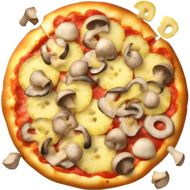 pizza with pineapples and mushrooms  emoji