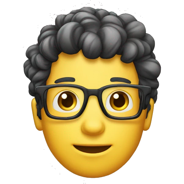 Nerd de cabelo moreno e cumprido ou amarrado atras emoji