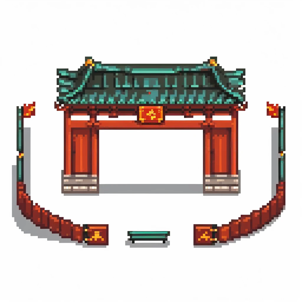 Tiananmen Square in Beijing with traditional Chinese architecture gate, sunny day, travel landmark illustration emoji