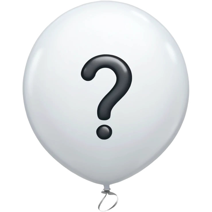 Fully white balloon with a small question mark emoji