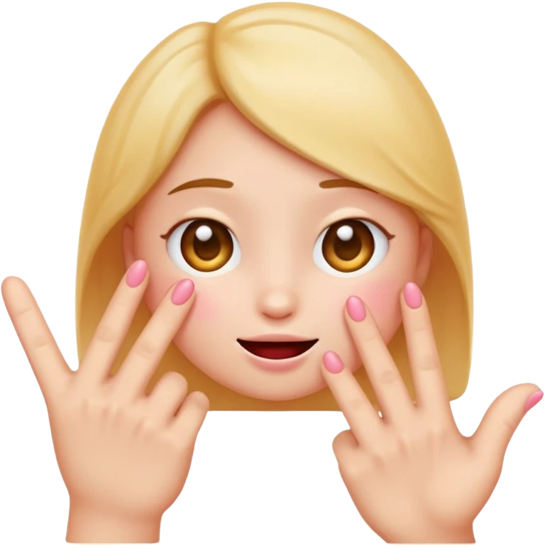 blushing emoji with its fingers touching, expressive face, cute and shy emoji