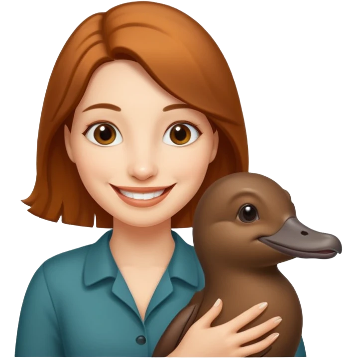 woman with platypus emoji