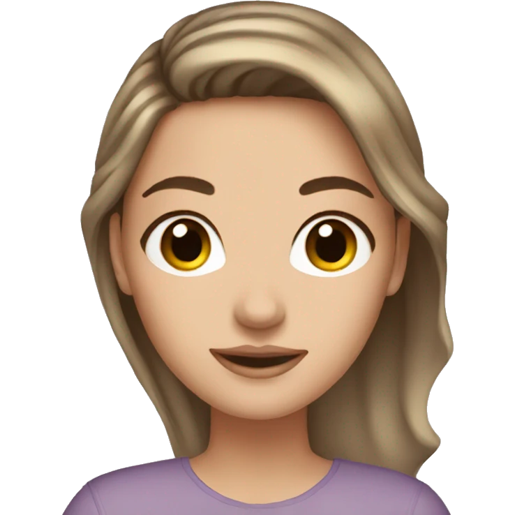 White girl brown hair skincare  emoji