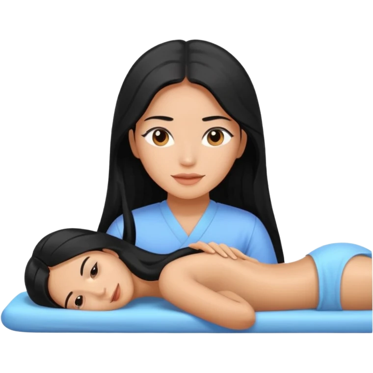 Philippines woman with long hair is getting a massage  emoji