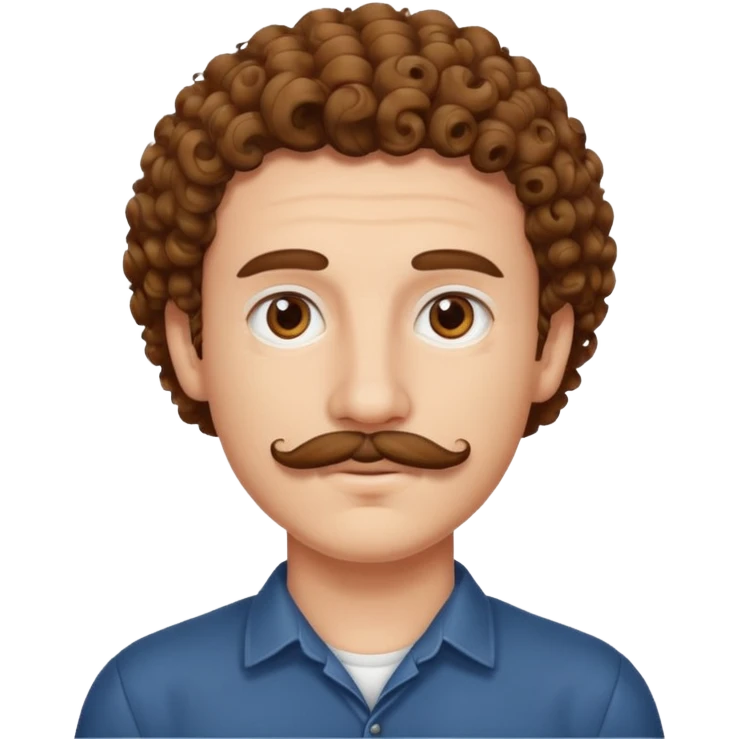 Curly Mustache Man young emoji