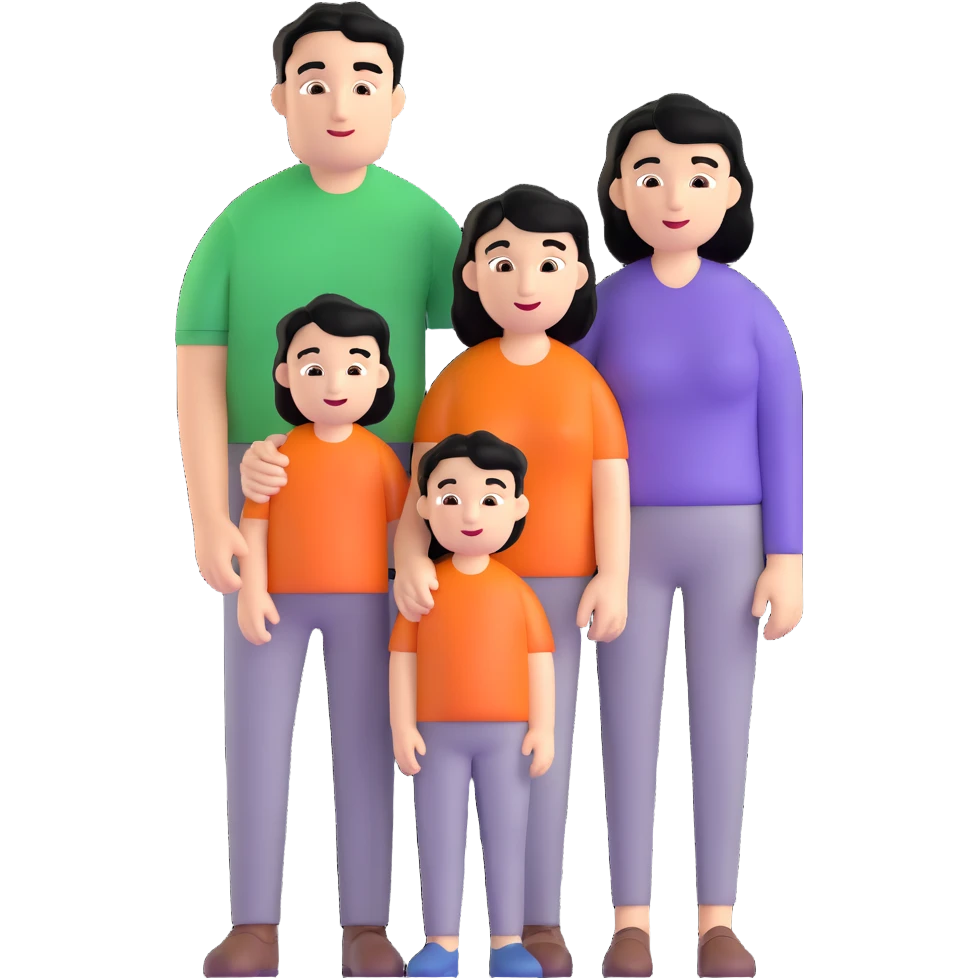 joyful caucasian family with black-haired father, mother and their young son emoji