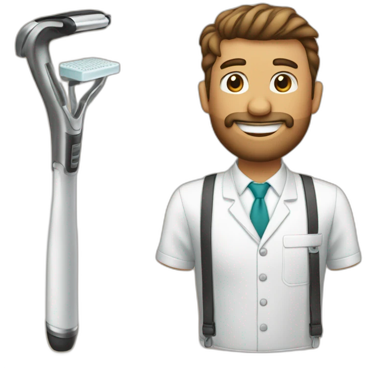 barber man crutch emoji